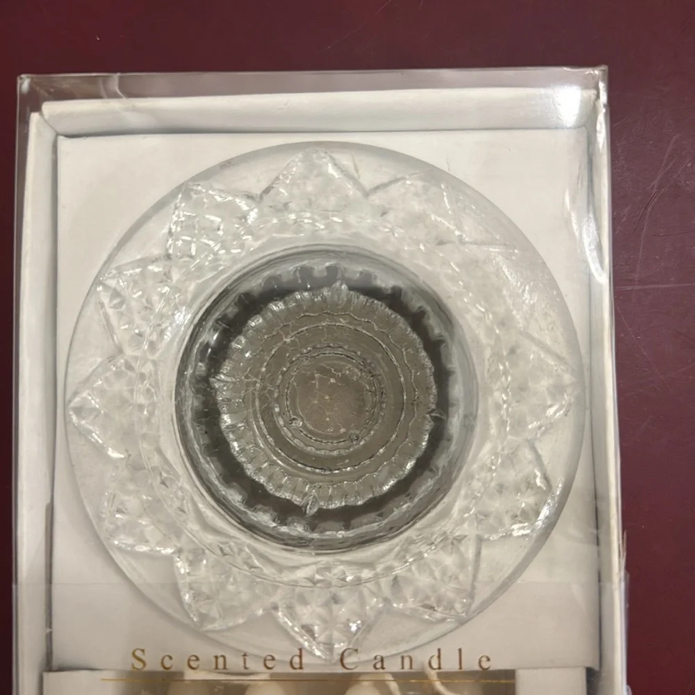 Vintage Unopened BALI Indonesian Cut Glass Taper Candle Holder with Candles